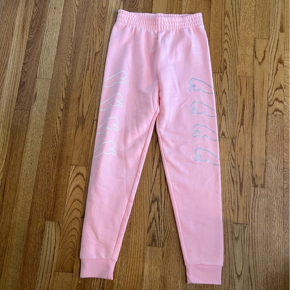 Puma Girls Motion Pack Fleece Jogger Koral Ice Sweatpants Size XL - Picture 1 of 4
